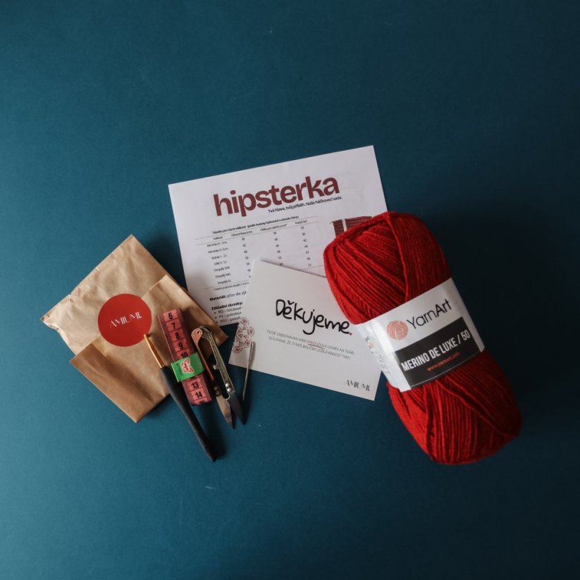 HÁČKOVACÍ SET ČEPICE MERINO - barva příze: 3067